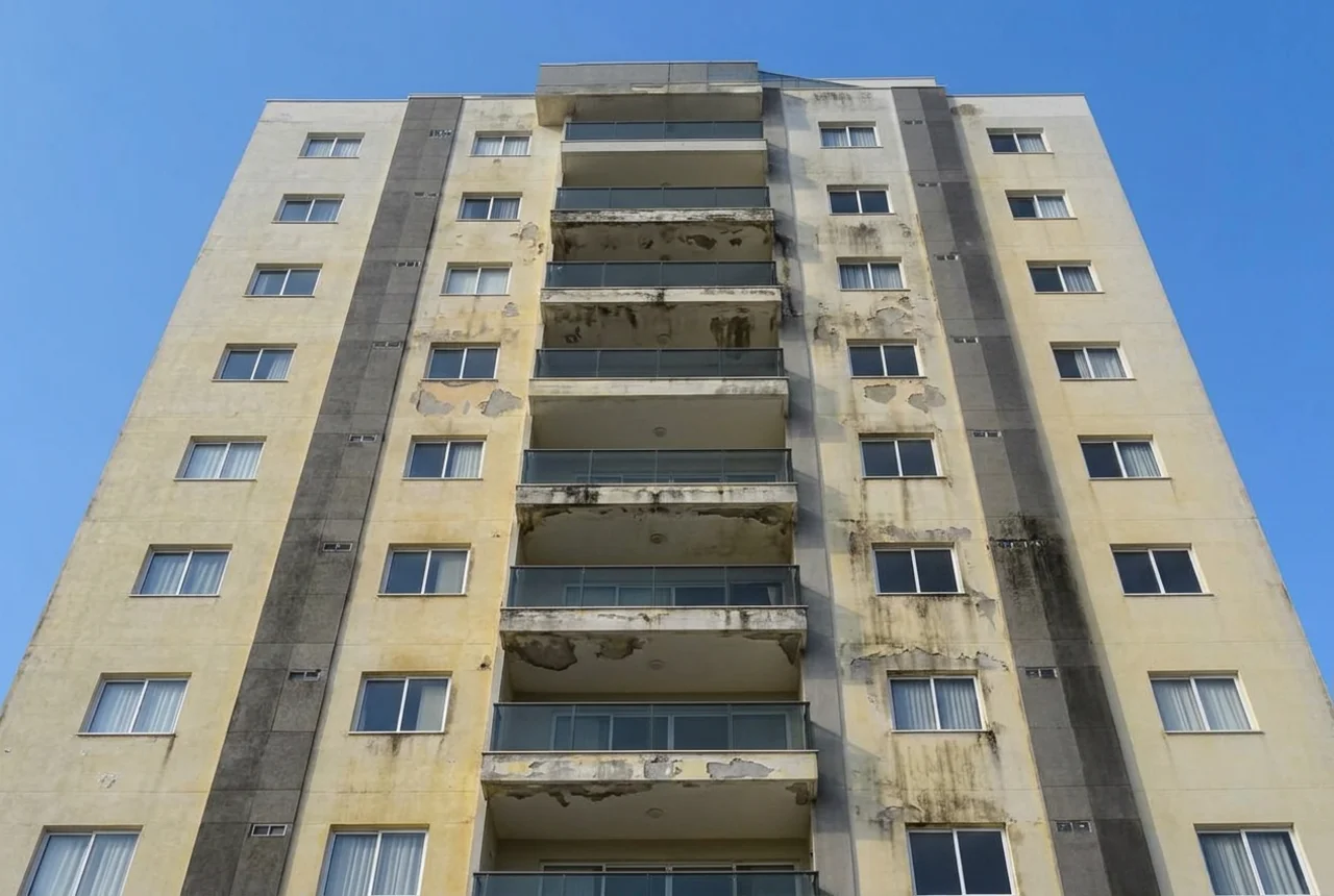 Fachada de prédio residencial em Londrina antes da pintura